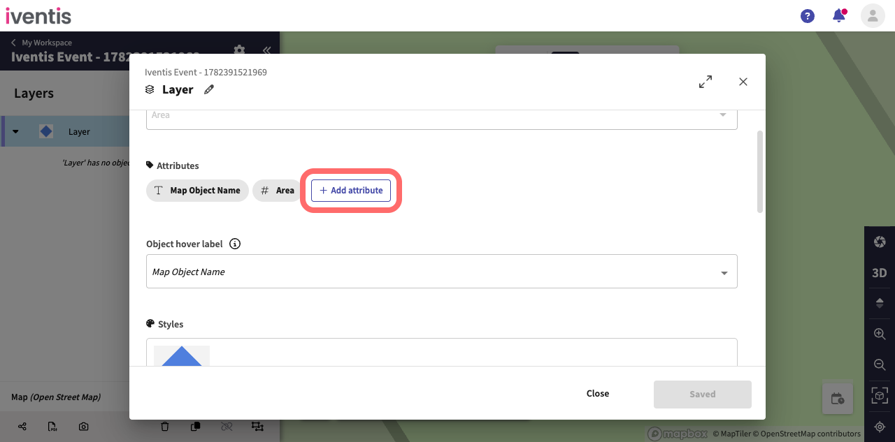 Click the add attribute button